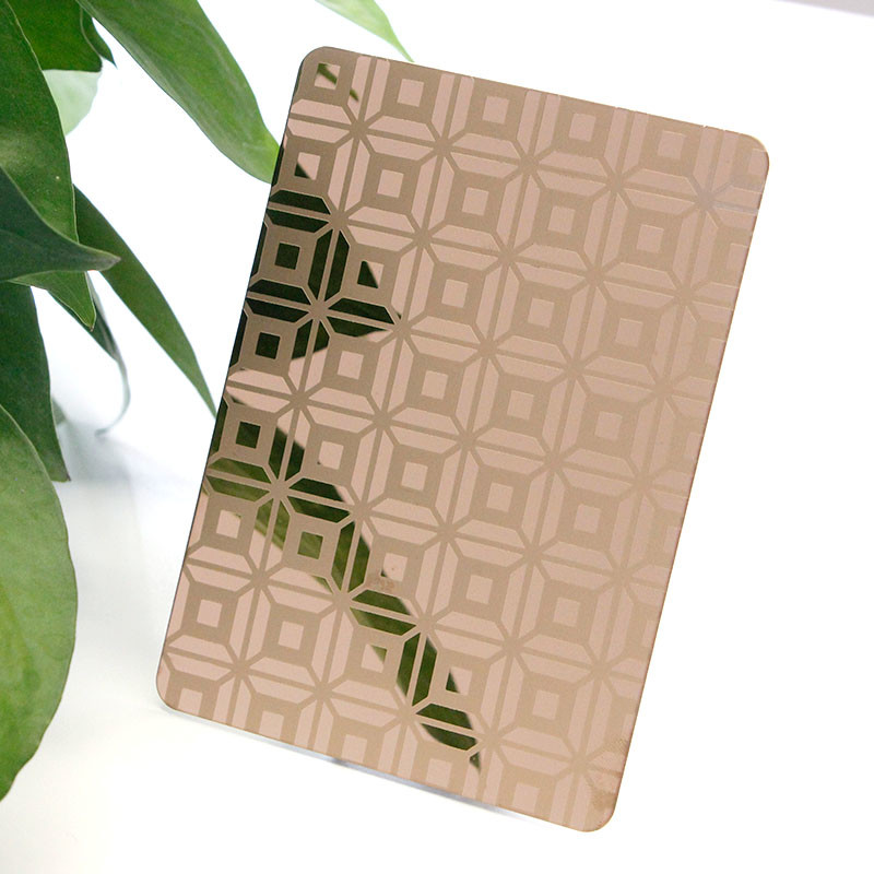 STS 304 stainless steel plates 201 Cold Rolled Mirror Rose Gold Etched 316 SS Sheet For Decoration