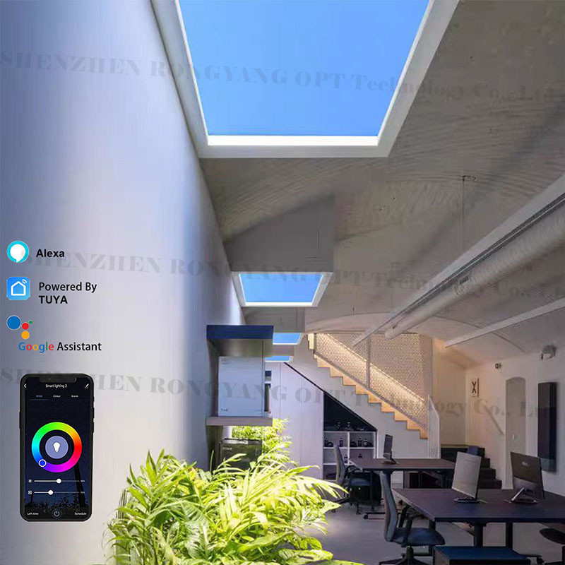 Recessed 60x60cm LED Skylight Panel 100W 110VAC 7800K Dimmable