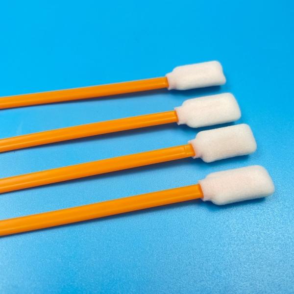 Orange Color Foam Tip Swabs Rectangle Head Solid PP Handle Lint Free Swab