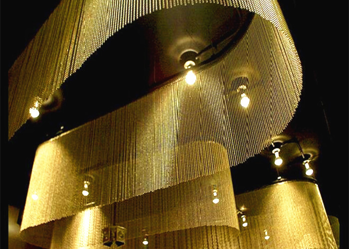 Decorative Metal Bead Ball Mesh Drapery Divider Curtain With Colored
