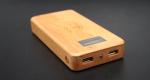 Samsung & iPhone Wooden Qi Power Bank , Mobile Phone 12000mAh Wireless Charging