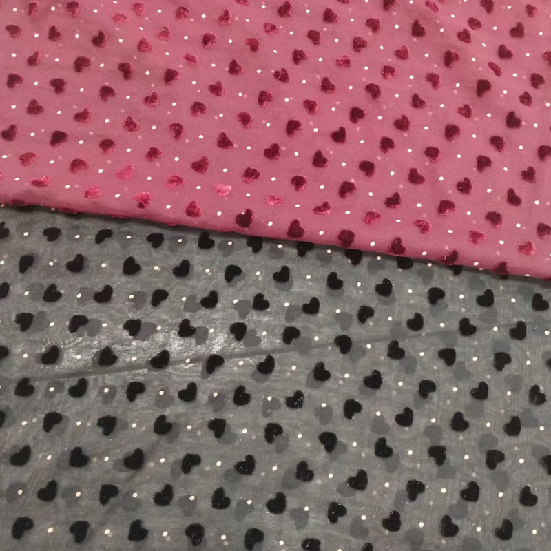 320gsm Velvet Polyester Silk Velour Fabric Burnt Print Floral Love Heart Leopard
