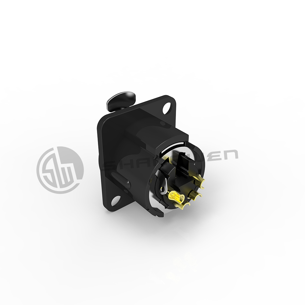 XLR Audio Power Female Socket Connector 4 Pin Microphone IP40