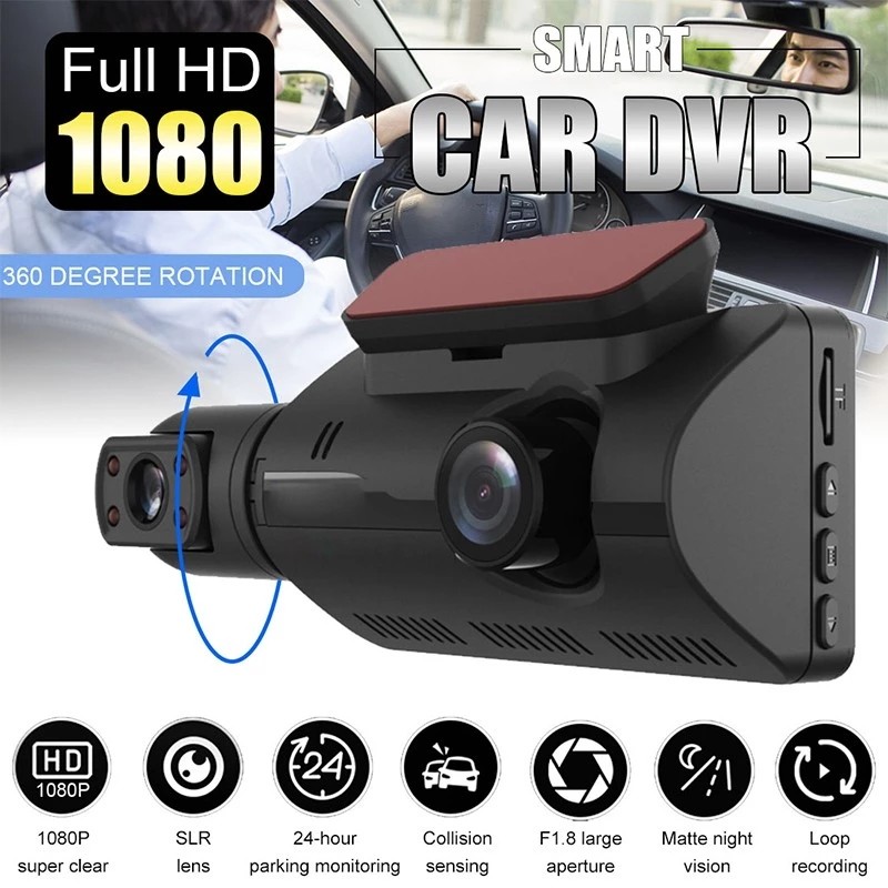 2 Lens Video GPS DVR Camera Car Camcorder Night Vision Loop Recording FHD1080P