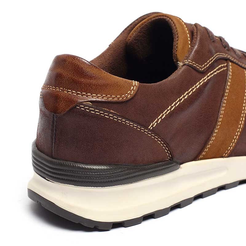 Brown Lace Up Breathable Leather Shoes Pieces Leather