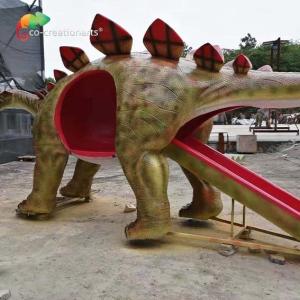 China Customized 6M Dinosaur Playground Equipment Fiberglass Stegosaurus Slide wholesale