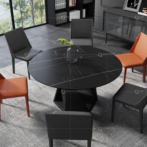 China Luxury Marble Dining Table Black Metal Base Dining Furniture wholesale