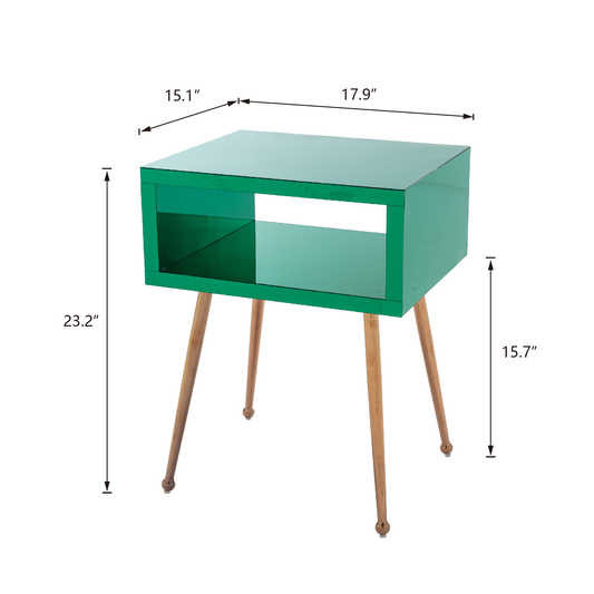 Green Mirror 15.75inch height Coffee Bedside Table Nightstand