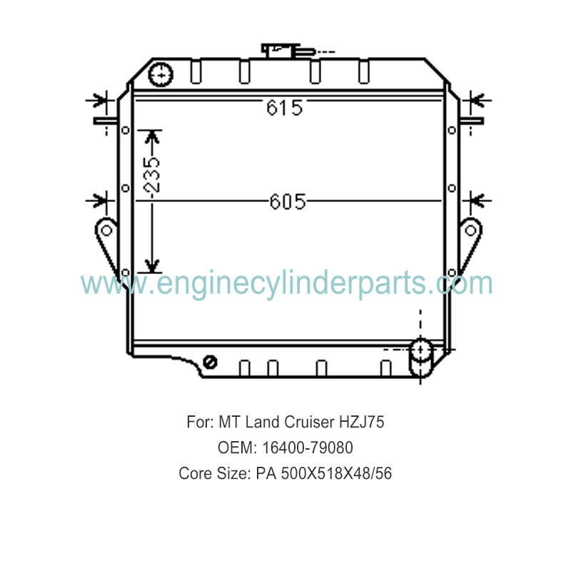 16400-17080 Toyota Diesel Generator Radiator Oem Genuine Radiator Assy