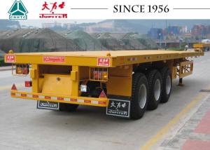 China 3 Axle Flatbed Trailer , 20-45ft High Bed Trailer For Carrying Bulk Cargo wholesale
