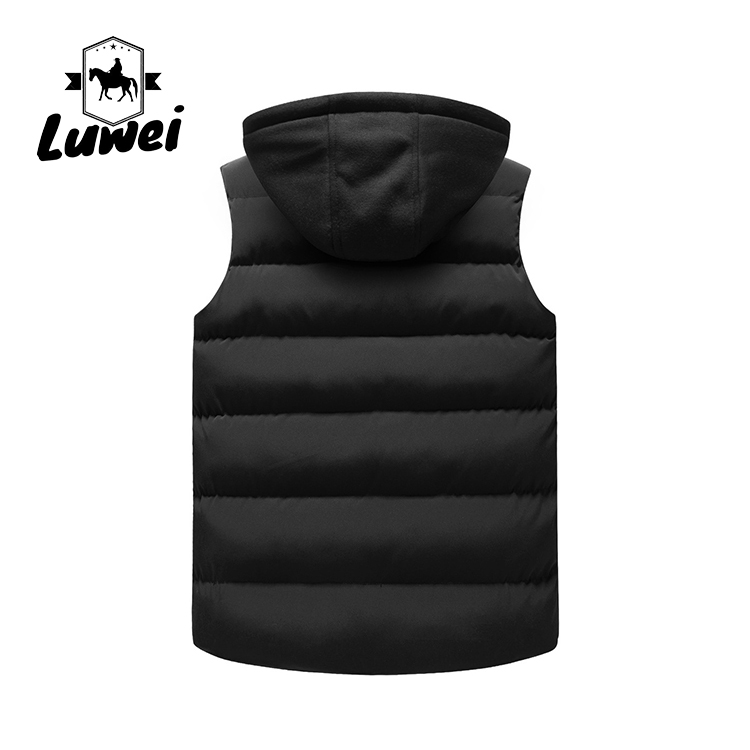 Men Sleeveless Bubble Hooded Padded Warm Utility Puffer Vest Men Hoodie Vest Waistcoat Mens Gilet