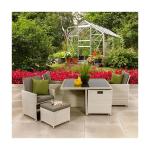 AJUNION PE Rattan Outdoor Dining Furniture Set for 4 Seating Compact Garden