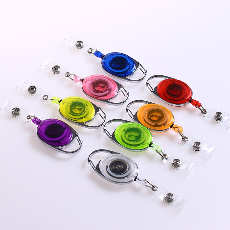 Deyi Badge Reel Heavy Duty Retractable Keychain ID Badge Reels Retractable Carabiner Badge Holder Steel Cord