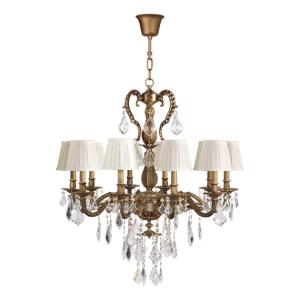 China Polished brass 10 light chandelier with Lampshade for Living room Bedroom (WH-PC-23) wholesale