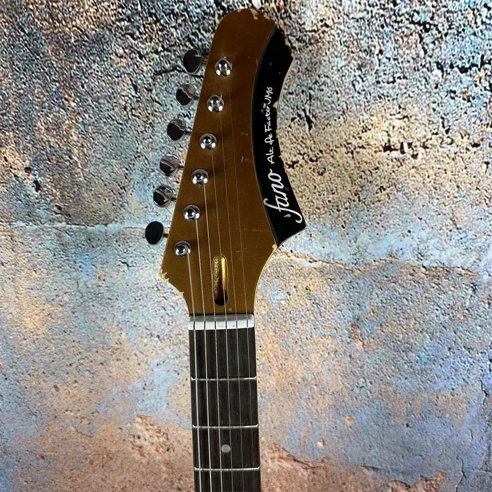 2024 Deluxe Handed Fano Style Relic Electric Guitar Custom Guitar Factory Aged Black Guitar P90 Pickups