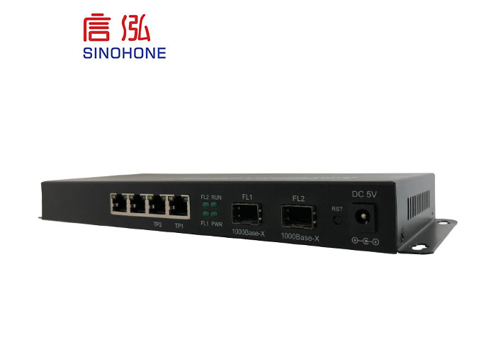 Managed Fiber Optic Network Switch Optical Ethernet Switch With 4 Ethernet Port 2 Fiber Port