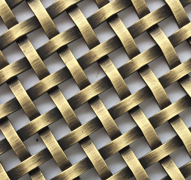 Weave Type Architectural Decorative Antique Brass Mesh Fabric In Stock 6