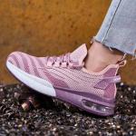 Pink Office Steel Toe Shoes Slip Resistant Sport Shoes For Women