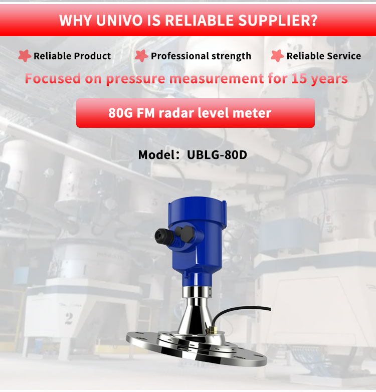 Mounting Type UNIVO UBLG-80D 80G Radar level gauge for precise solid liquid detection