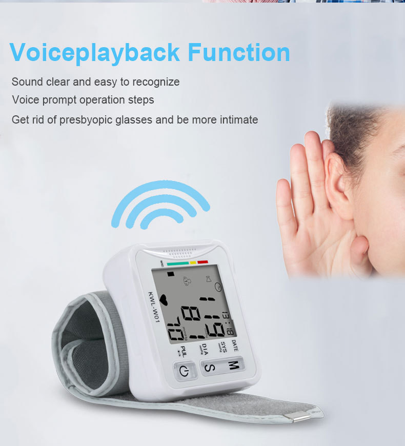 Home Hospital Daily Checks LCD Digital Display Wrist Blood Pressure Monitor