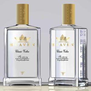 China Hot Stamping Heaven 500ml Vodka Bottle 700ml Embossed Logo wholesale