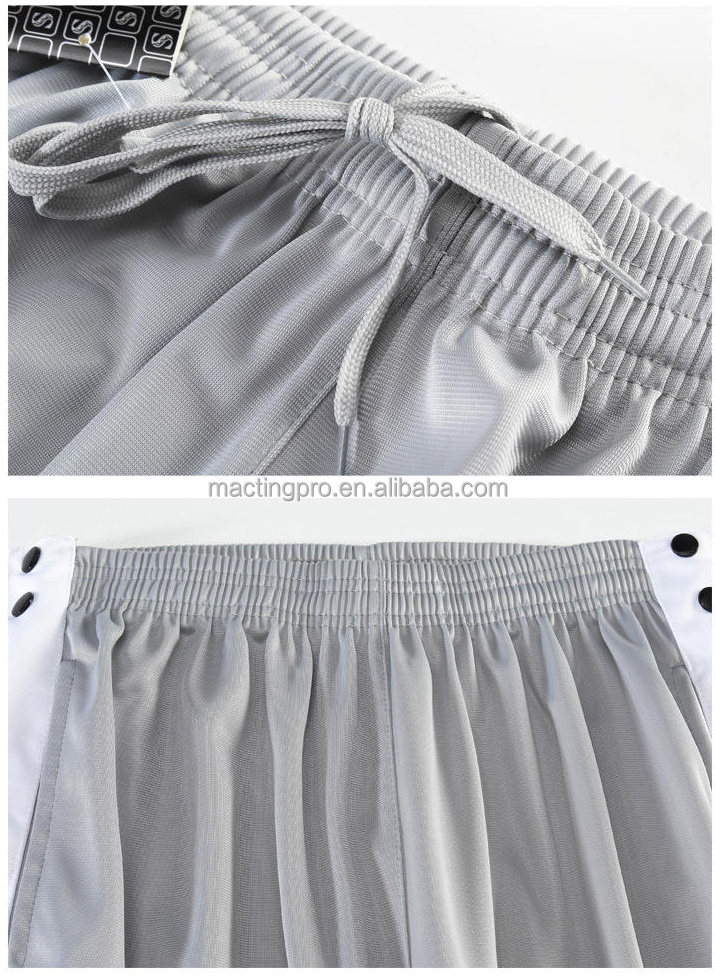 Polyester Active Basketball Track Pants with Side Snap Button and Joggers Tracksuit