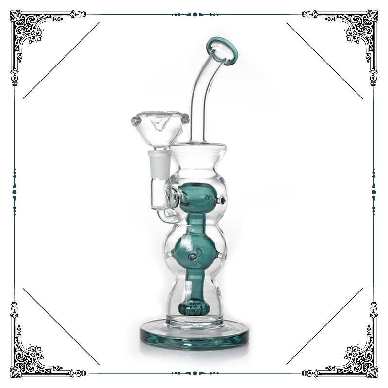 No Logo Smoking Glass Water Tube 10 Inches Showerhead Perc Glass Bongs
