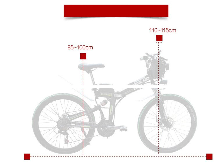 Non Slip 26 Inch Electric Bicycle , 21 Speed Fold Up Electric Bike 48v