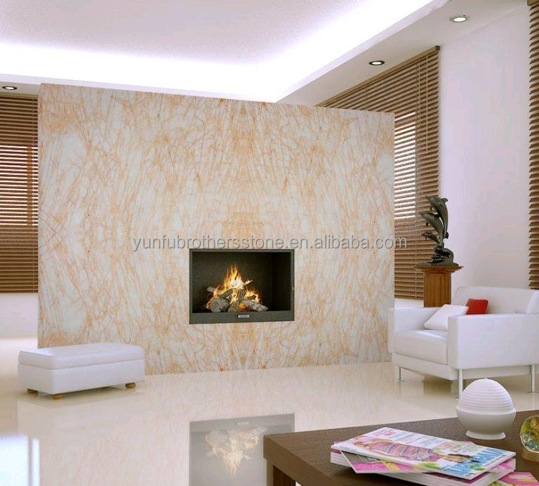 Polished Spider Golden Marble Slab Ideal for Modern Villa Wall Floor Graphic Design