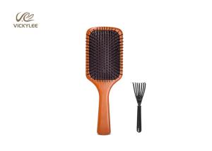 China Oval Shape Wooden Handle 3 Inch Paddle Brush For Curly Hair wholesale