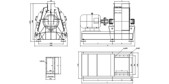 Starch Industry Corn Hammer Mill Energy Saving High Efficiency WF66 Serial