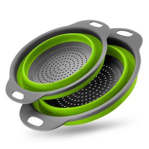 China Lightweight Round Space Saving Silicone Colander Strainer wholesale