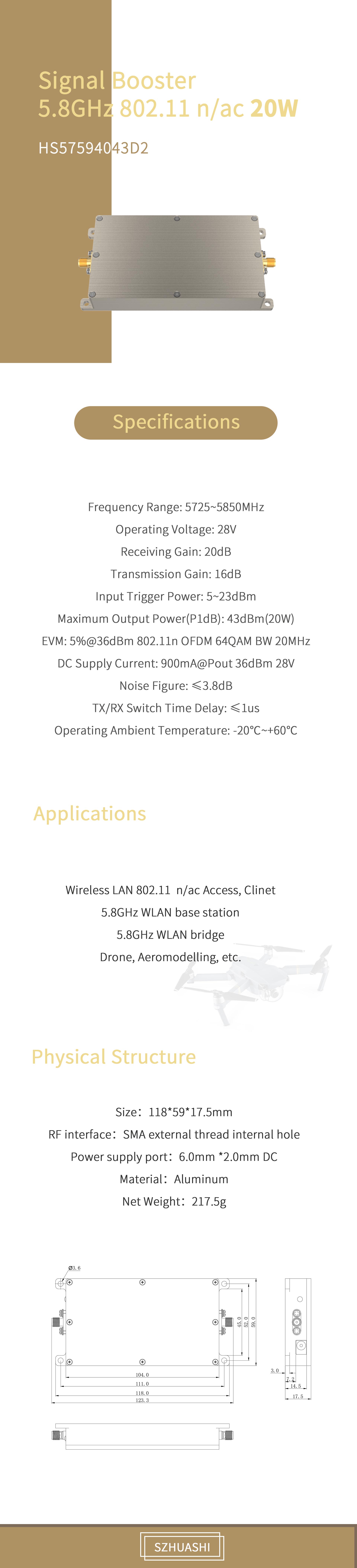 28V 20W extend wifi booster With Self Installation Mounting Type