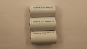 China D5000mAh 1.2V Nickel Cadmium Rechargeable Flashlight Battery High Energy wholesale