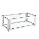 Tempered Glass Top 45cm 24KGS Rectangular Modern Coffee Table
