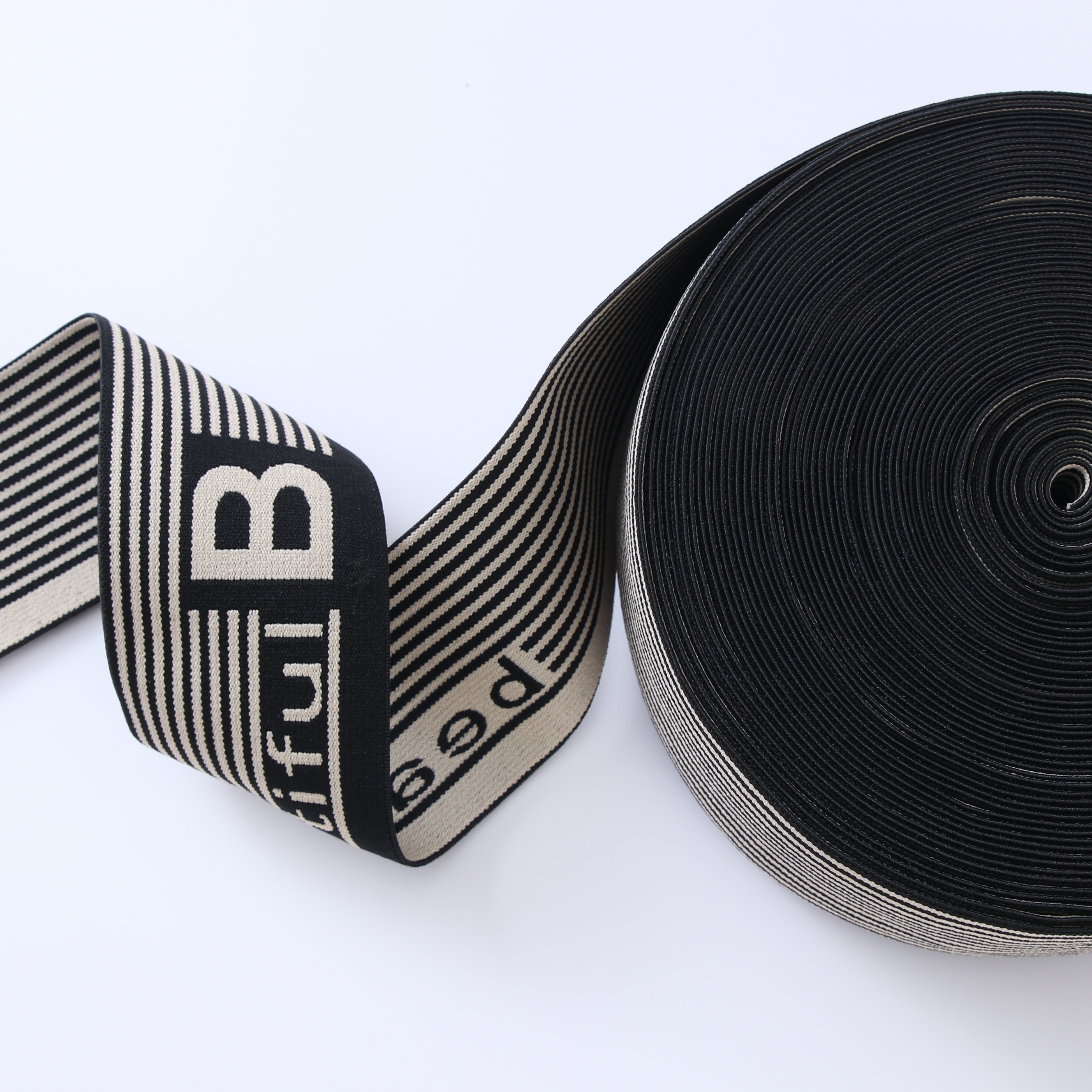 Factory jacquard waist band strap webbing elastic band for underwear sewing custom logo