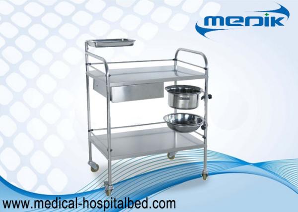 Protection Guardrails Stainless Steel Instrument Trolley With One Drawer One