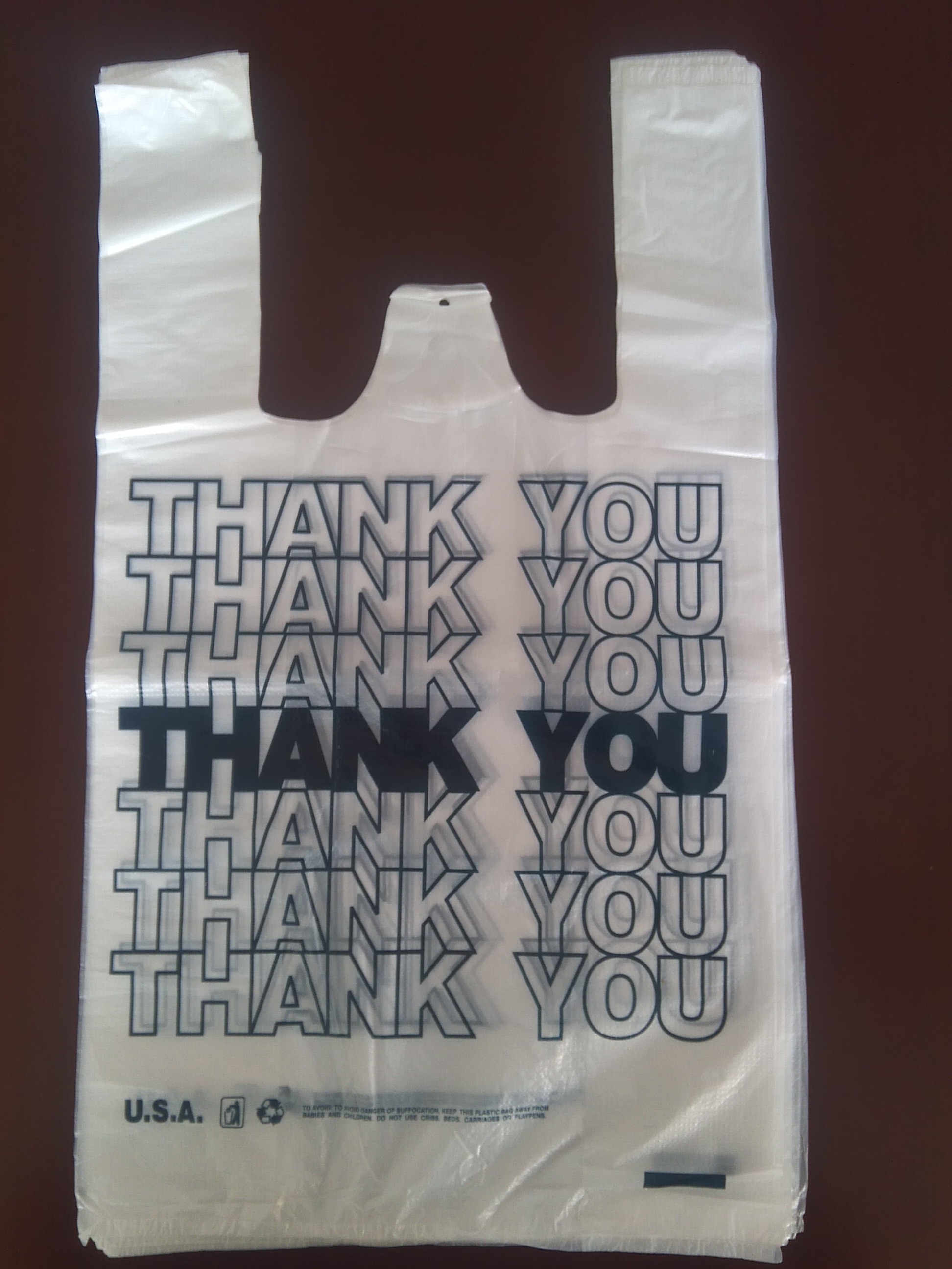 ECO-Friendly Plastic T Shirt Shopping Bags , White Colour With Printing , HDPE material