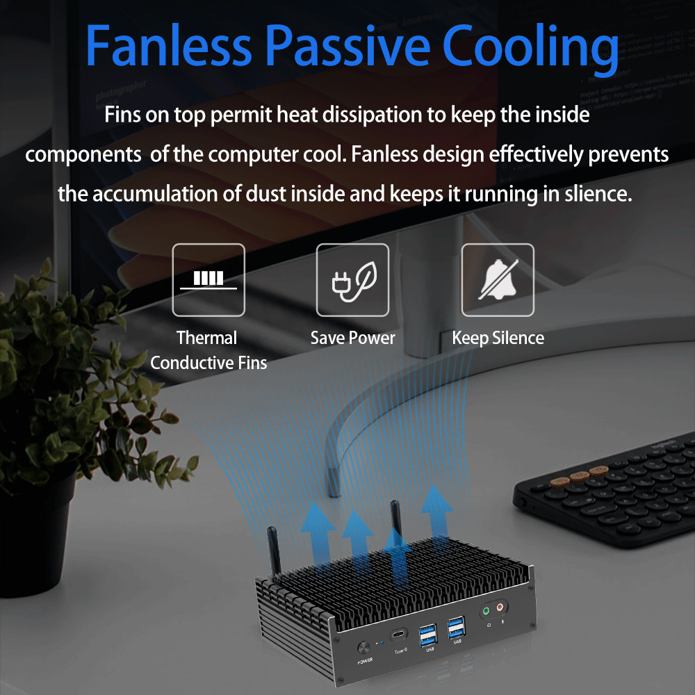 Dual Ethernet DDR4 Fanless Intel Mini PC I5 I7 I9 12th Generation