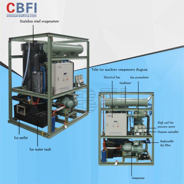 Human Consumption 304 Stainless Steel Tube Ice Machine air pressure control