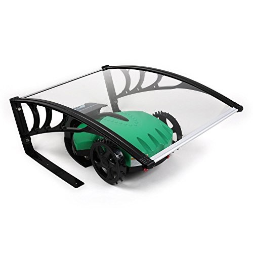 Windproof Robot Mower Garage , Glass Door Canopy Awning Rain Shelter