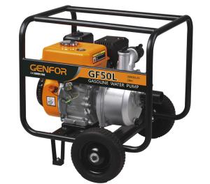 China 4 Inch Gasoline Water Pump 177F 9HP 6L Fuel Tank Motor Pump With Wheels wholesale