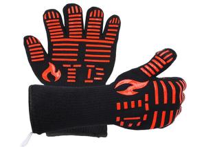 China Comfortable Heat Resistant Work Gloves Black Line Red Silicone OEM Design wholesale