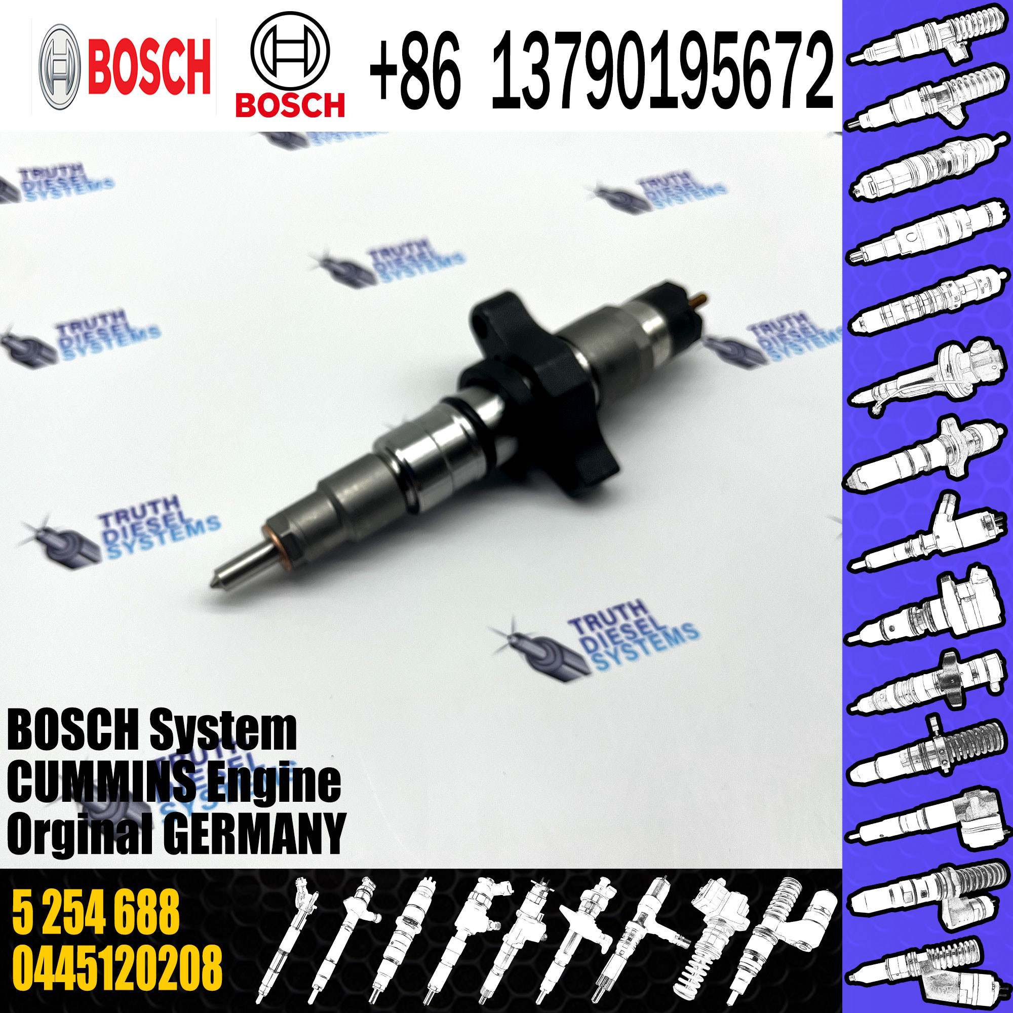 Common rail injector 0445120208 0445120238 5254688 3964273 3968158 3972887 4940051 for Cummins Dodge Ram 2500 / 3500