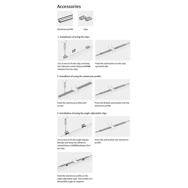 IP68 Waterproof Flexible Neon LED Strip 24V 24W RGB RGBW Outdoor LED Wall Washer Light