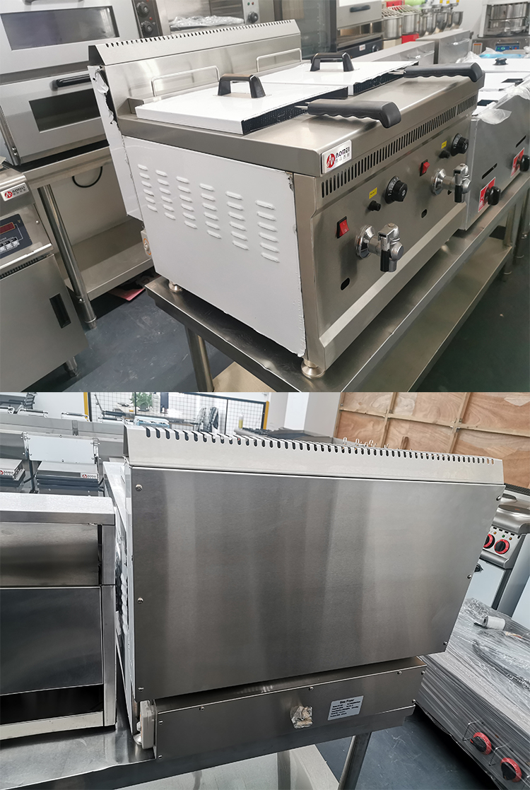 Commercial Electric 18L Double Tanks Chip Deep Fryers with Oil Drain Valve