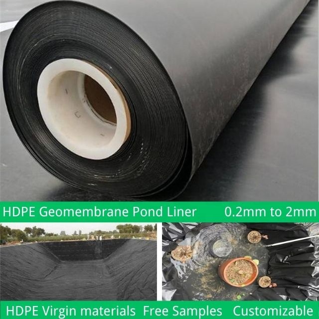 Waterproof HDPE Geomembrane 30m Length for Pond Liner and Dam Liner 0.3-3mm Thickness