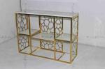 Antirust Stainless Steel Console Table Tubular Stylish Tea Table Decorative For