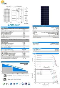 China 18V Polycrystalline photovoltaic module 36Cell Poly150W,155W,160W,165W,170W,175W,180W,185W solar panel aluminium frame wholesale