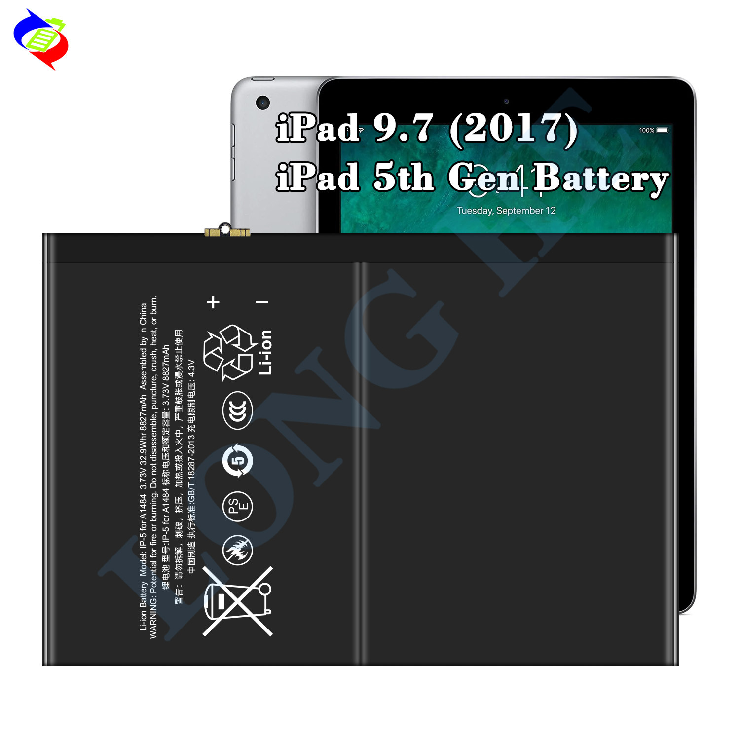 8827mAh RECHARGABLE Battery for Apple iPad5 Air A1474 A1475 A1476 A1822 A1823 A1893